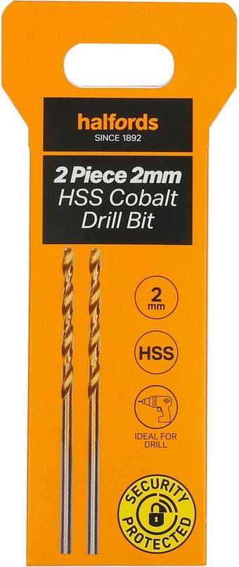 Halfords 2 pc 2mm HSS cobalt drill bit