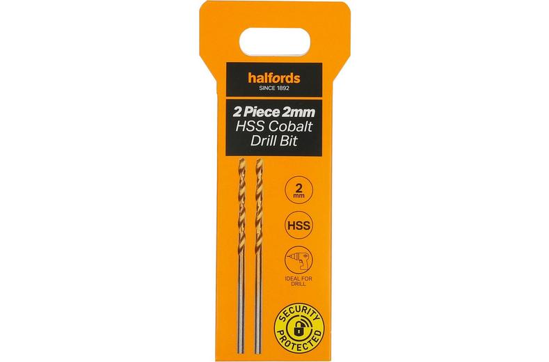 Halfords 2 pc 2mm HSS cobalt drill bit Halfords 2 pc 2mm HSS cobalt drill bit