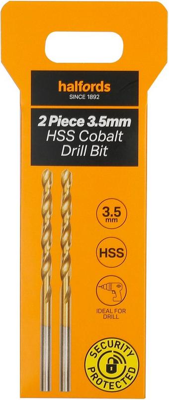 Halfords 2 pc 3.5mm HSS cobalt drill bit