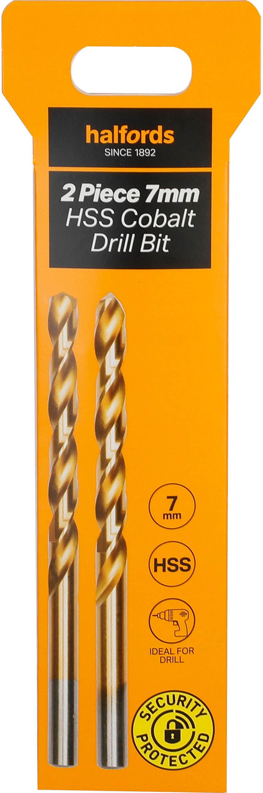 Halfords 2 pc 7mm HSS cobalt drill bit