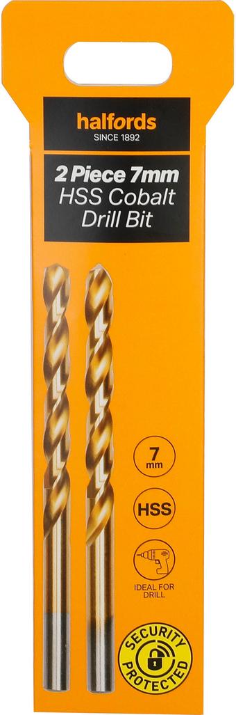 Halfords 2 pc 7mm HSS cobalt drill bit