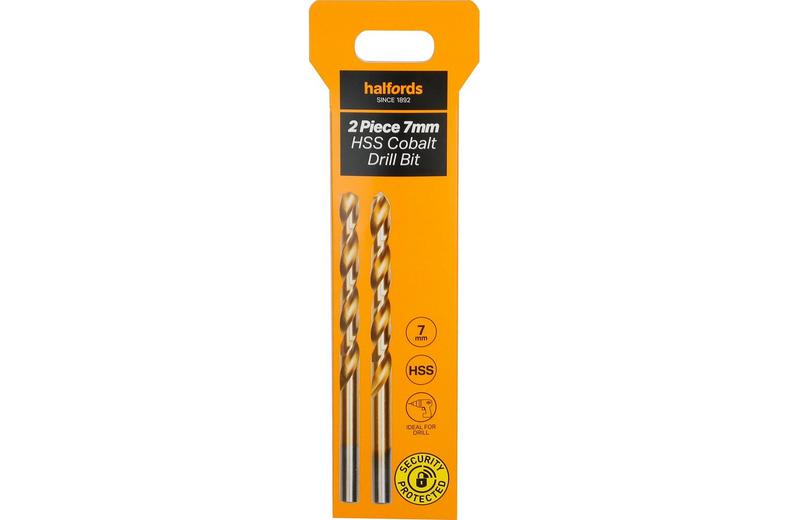 Halfords 2 pc 7mm HSS cobalt drill bit Halfords 2 pc 7mm HSS cobalt drill bit