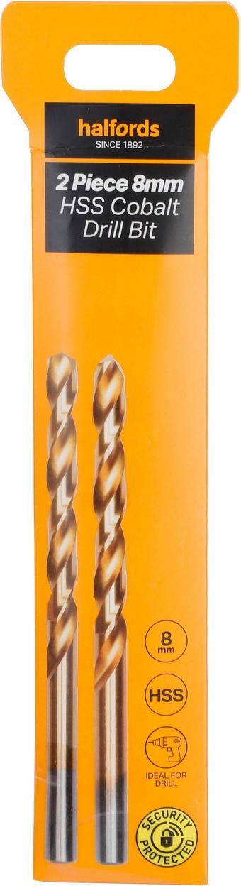 Halfords 2 pc 8mm HSS cobalt drill bit