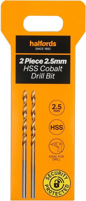 Halfords 2pc 2.5mm HSS cobalt drill bit