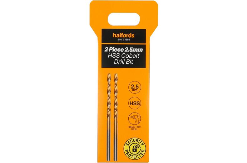 Halfords 2pc 2.5mm HSS cobalt drill bit Halfords 2pc 2.5mm HSS cobalt drill bit