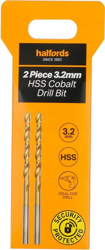 Halfords 2pc 3.2mm HSS cobalt drill bit