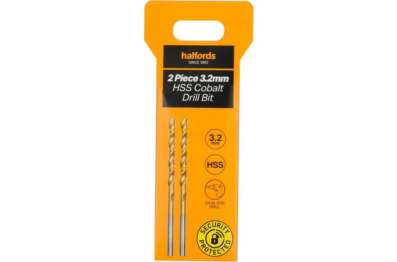 Halfords 2pc 3.2mm HSS cobalt drill bit Halfords 2pc 3.2mm HSS cobalt drill bit