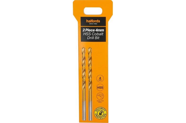 Halfords 2pc 4mm HSS cobalt drill bit Halfords 2pc 4mm HSS cobalt drill bit