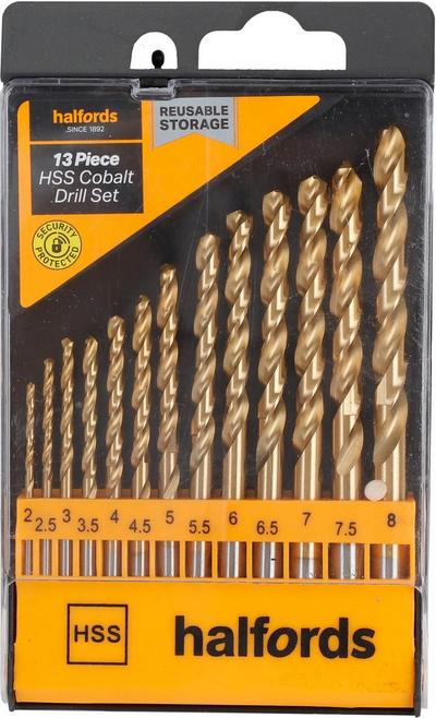 Halfords 13pc HSS cobalt drill bit set Halfords 13pc HSS cobalt drill bit set