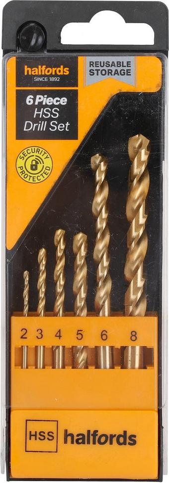 Halfords 6pc HSS drill set