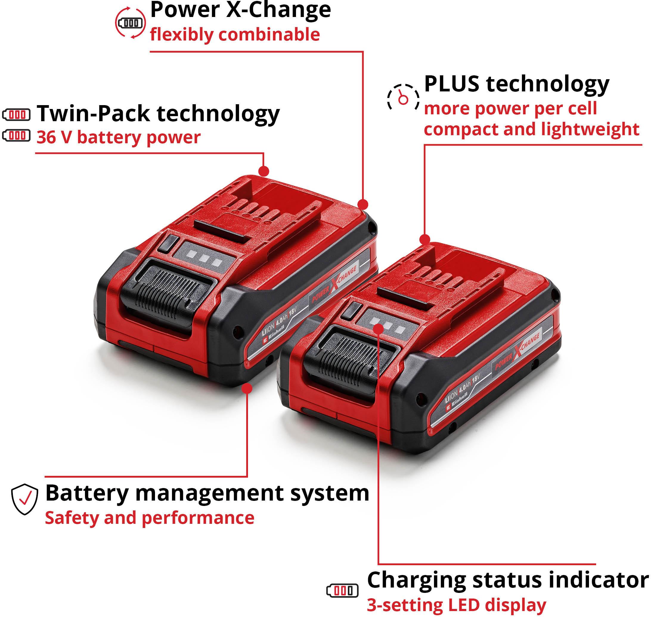 Einhell 18v 4.0Ah Battery Twin Pack