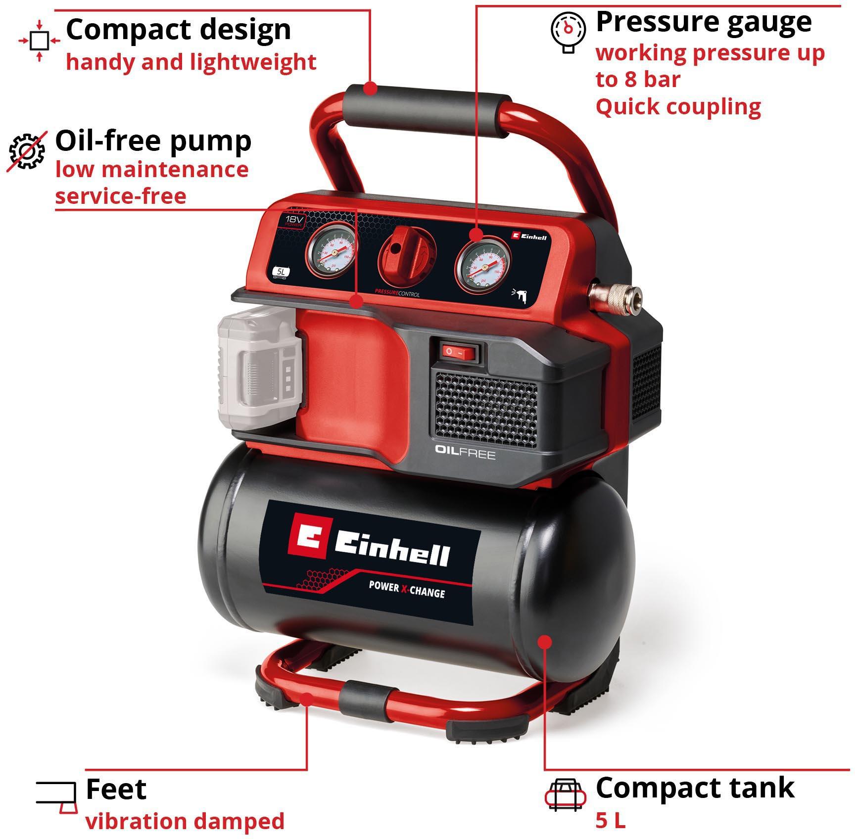 Einhell 18V 5Litre Oil Free Compressor