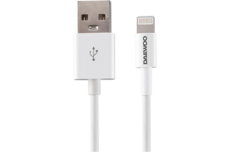 DAEWOO 1 METRE USB-A TO 8 PIN LIGHTNING CABLE 2.1A FAST CHARGE DAEWOO 1 METRE USB-A TO 8 PIN LIGHTNING CABLE 2.1A FAST CHARGE