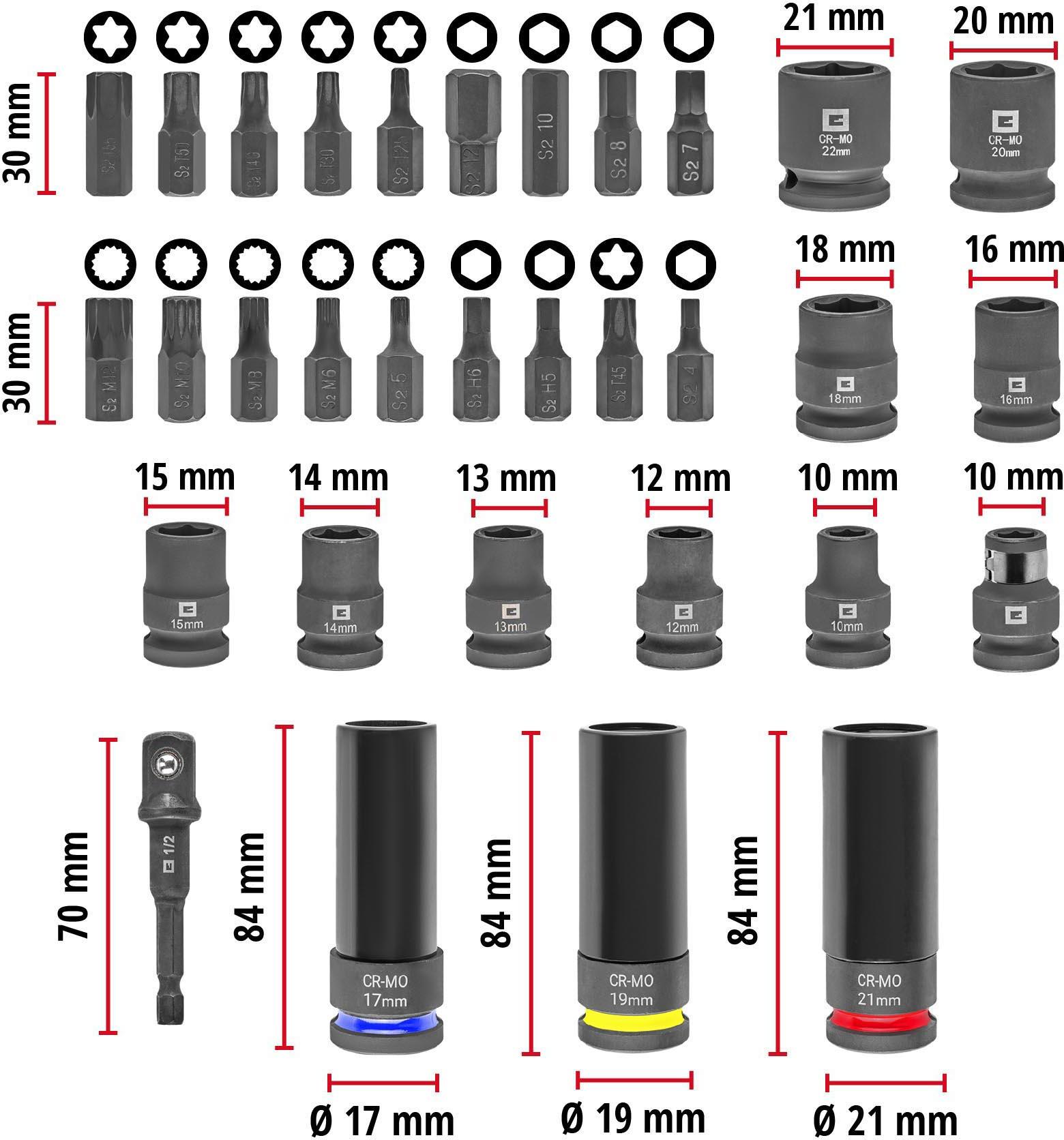 Einhell 32pc 1/2" Impact Socket Bit Set