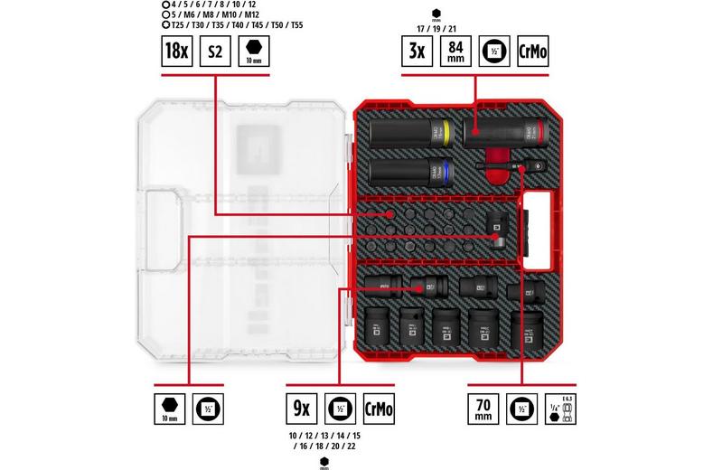 Einhell 32pc 1/2" Impact Socket Bit Set Einhell 32pc 1/2" Impact Socket Bit Set