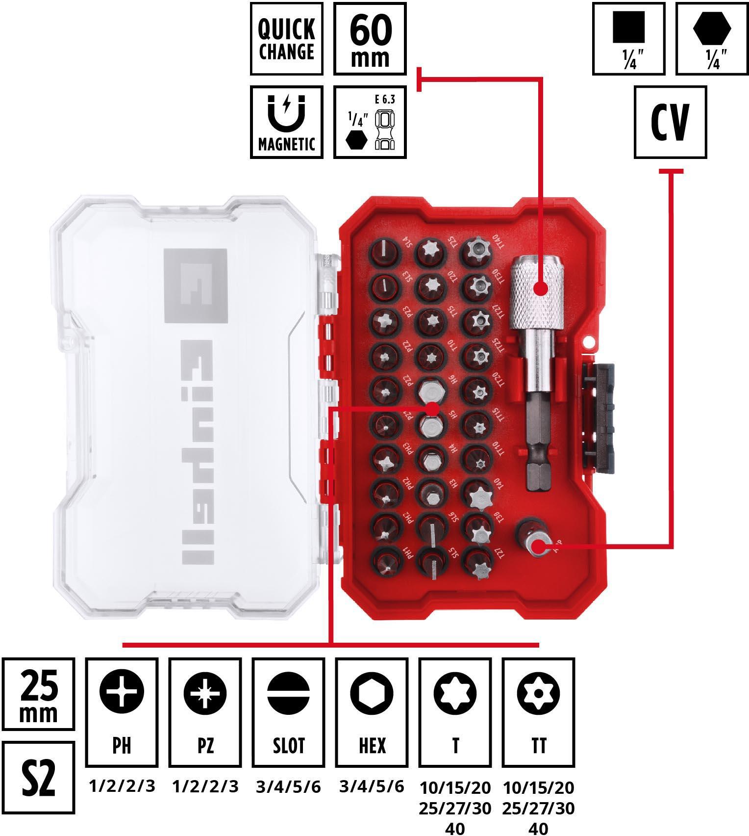 Einhell 32pc Screwdriver Bit Set