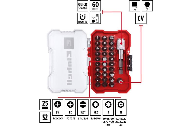 Einhell 32pc Screwdriver Bit Set Einhell 32pc Screwdriver Bit Set