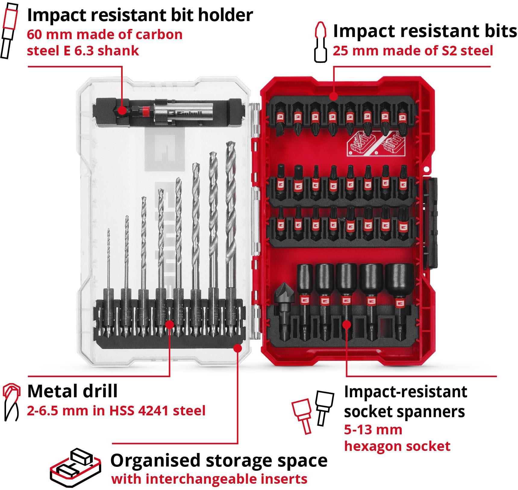 Einhell 39pc Impact Bit & HSS Drill Set