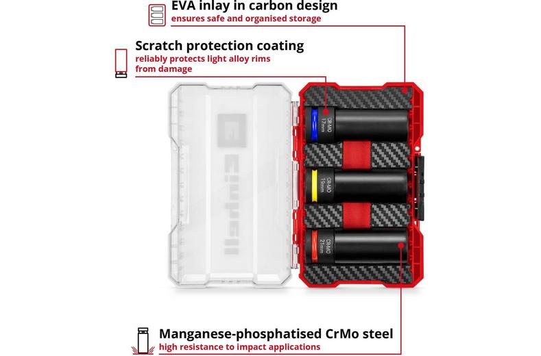 Einhell 3pc 1/2" Impact Socket Set Einhell 3pc 1/2" Impact Socket Set