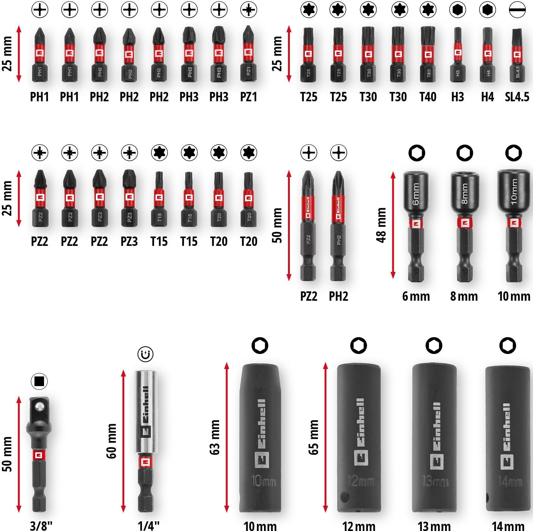 Einhell 35pc Impact Bit & Socket Set