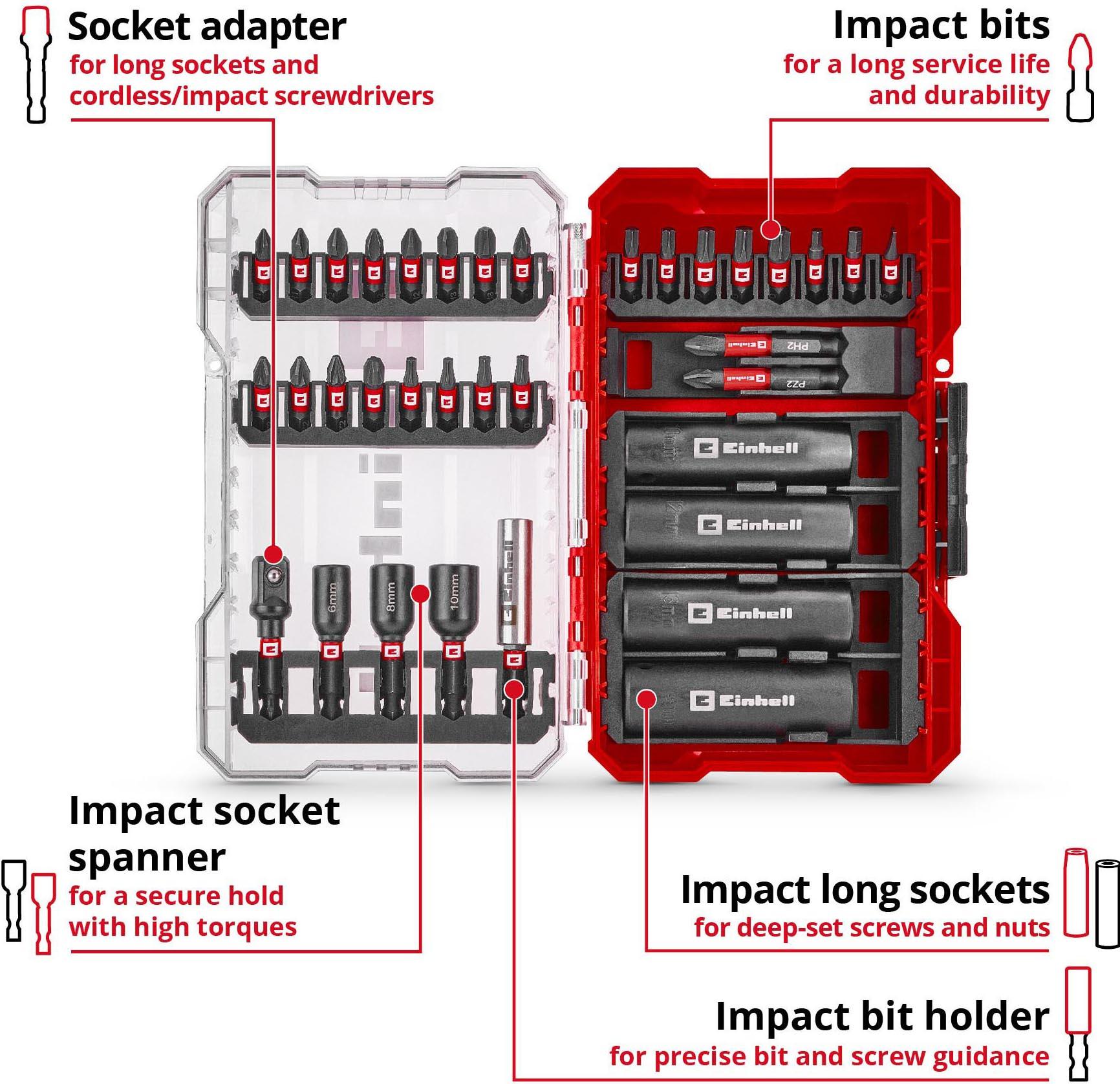Einhell 35pc Impact Bit & Socket Set
