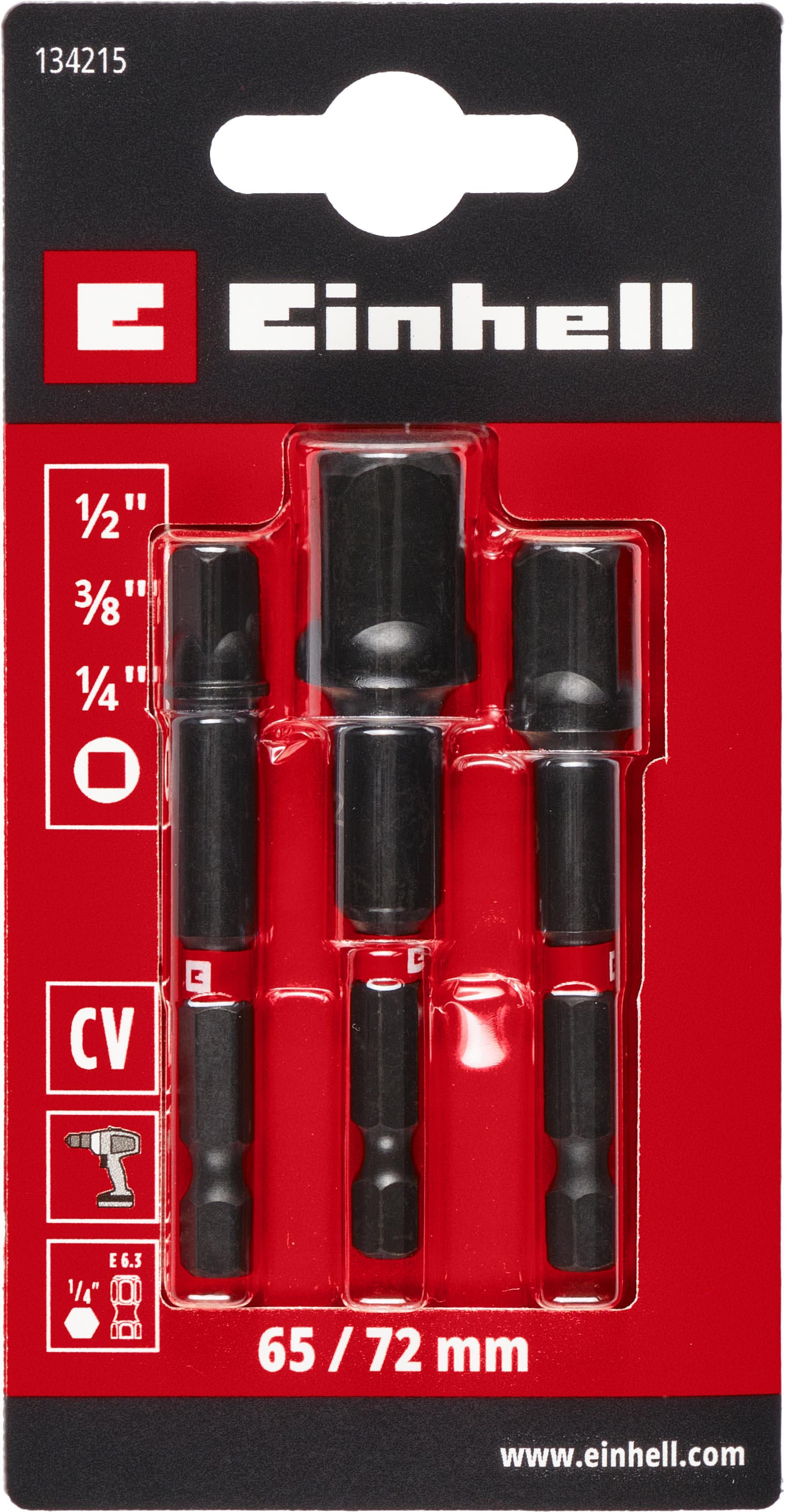 Einhell 3pc 1/4" Socket Adapter Set