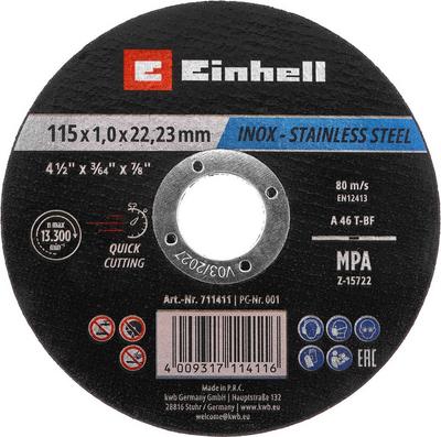 Einhell 10pc 115mm Angle Grinder Disc with Tin