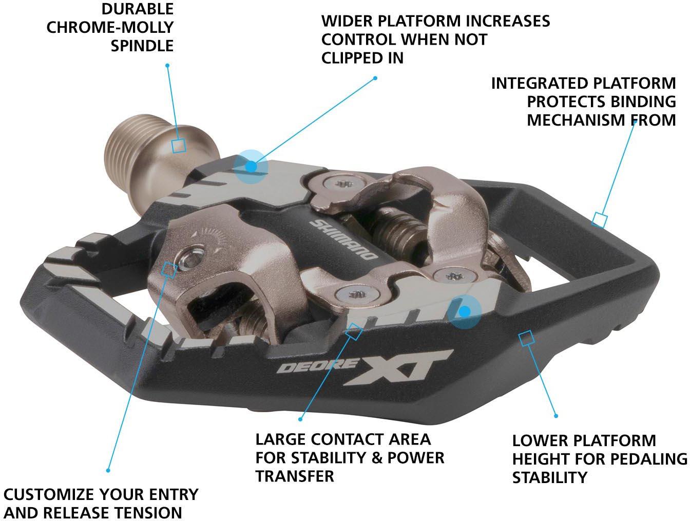 Shimano XT Deore PD-M8120 Trail Wide SPD Pedals