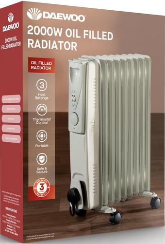 DAEWOO 2000W Oil Filled Radiator