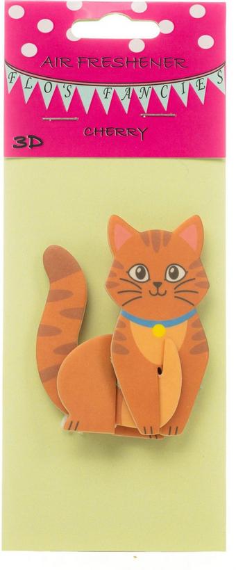 FF 3D Cat Brown Air Freshener - Cherry