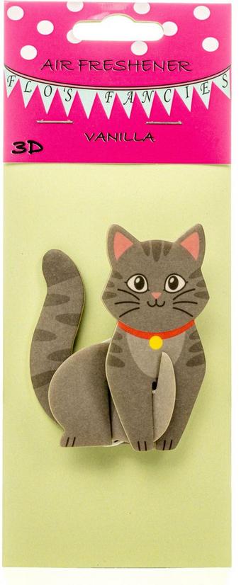 FF 3D Cat Grey Air Freshener - Vanilla