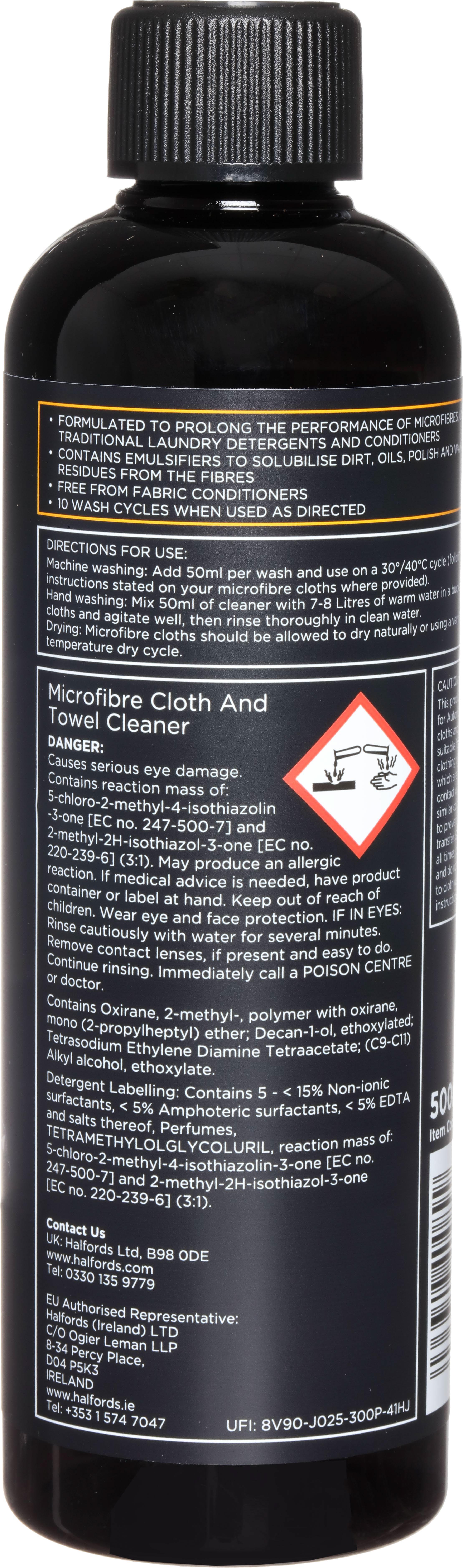 Halfords Advanced Microfibre Cloth and Towel Cleaner 