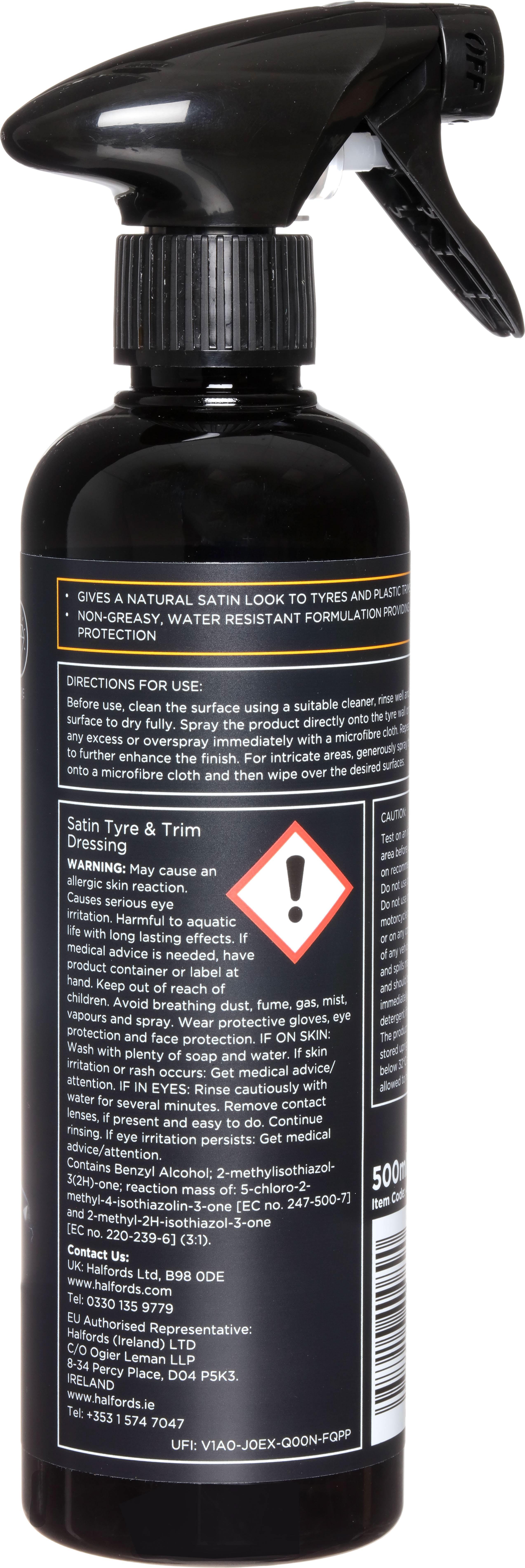 Halfords Advanced Satin Tyre and Trim Dressing Spray