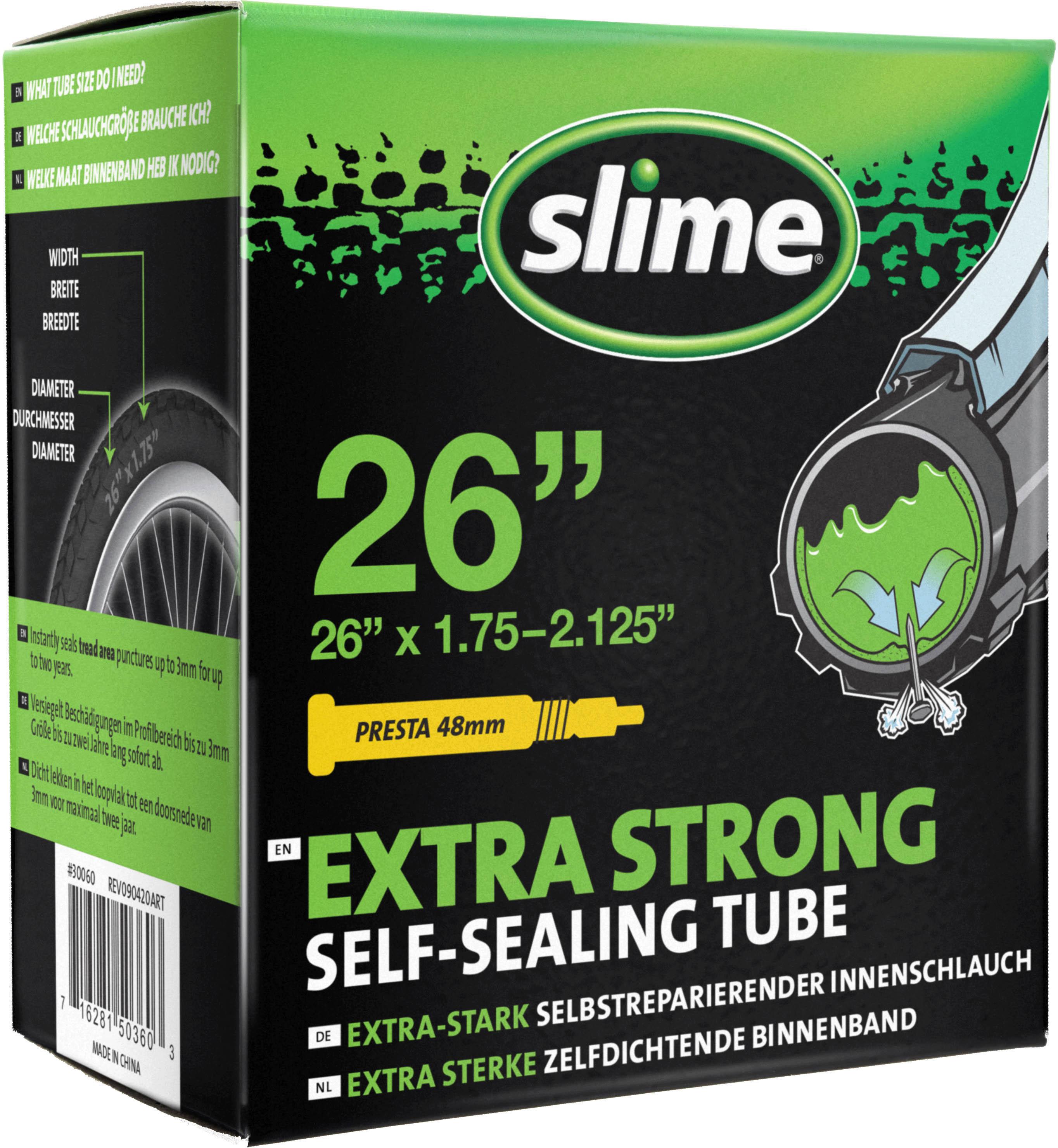 Slime Self-Sealing Inner Tubes 26 X 1.75 - 2.125 Inch Presta