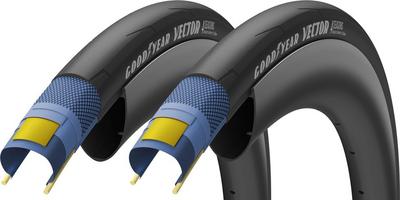 Halfords Goodyear Vector 4Seasons Tubeless Tyre Bundle, Black 700X28C | Extra 8% off for BC Members