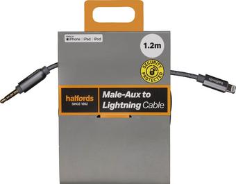 Halfords Aux to Lightning 1.2m Charcoal