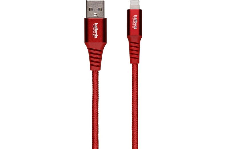 Halfords USB-A to Lightning 1.2m Red Halfords USB-A to Lightning 1.2m Red