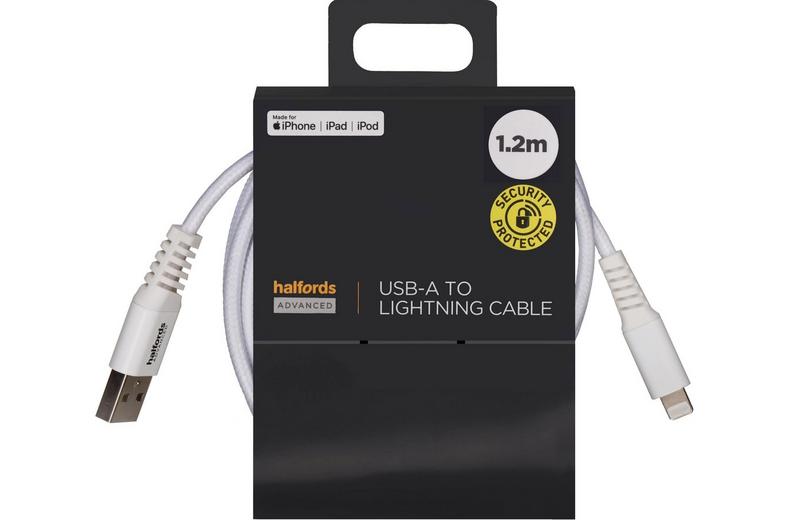 Halfords USB-A to Lightning 1.2m White Halfords USB-A to Lightning 1.2m White