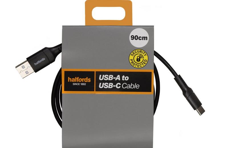 Halfords USB-A to USB-C 90cm Black Halfords USB-A to USB-C 90cm Black