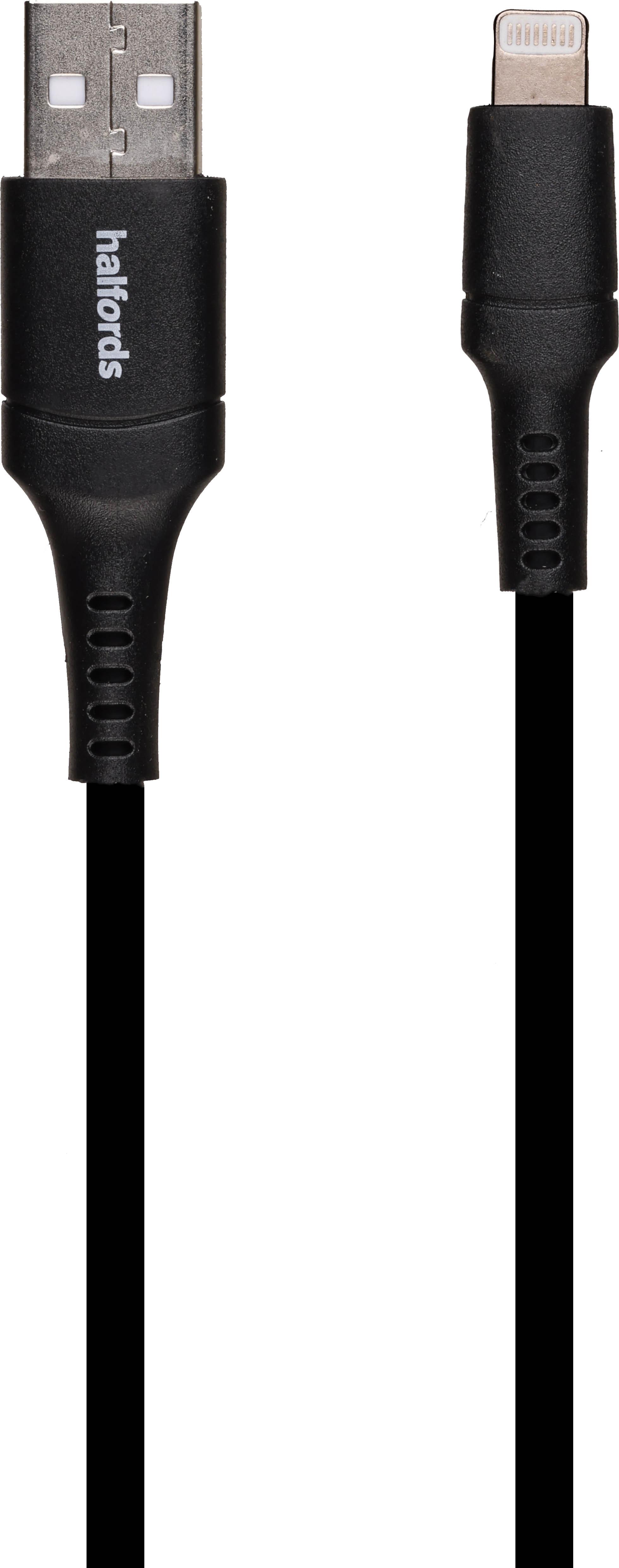 Halfords USB-A to USB-C 90cm Black