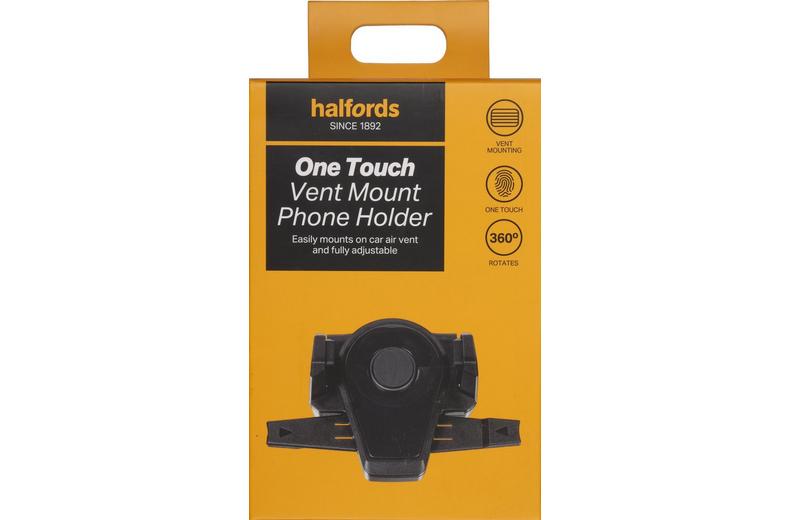 Halfords Core One Touch Vent Phone Holder Halfords Core One Touch Vent Phone Holder