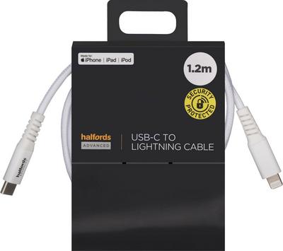 Halfords USB-C to Lightning 1.2m White Halfords USB-C to Lightning 1.2m White