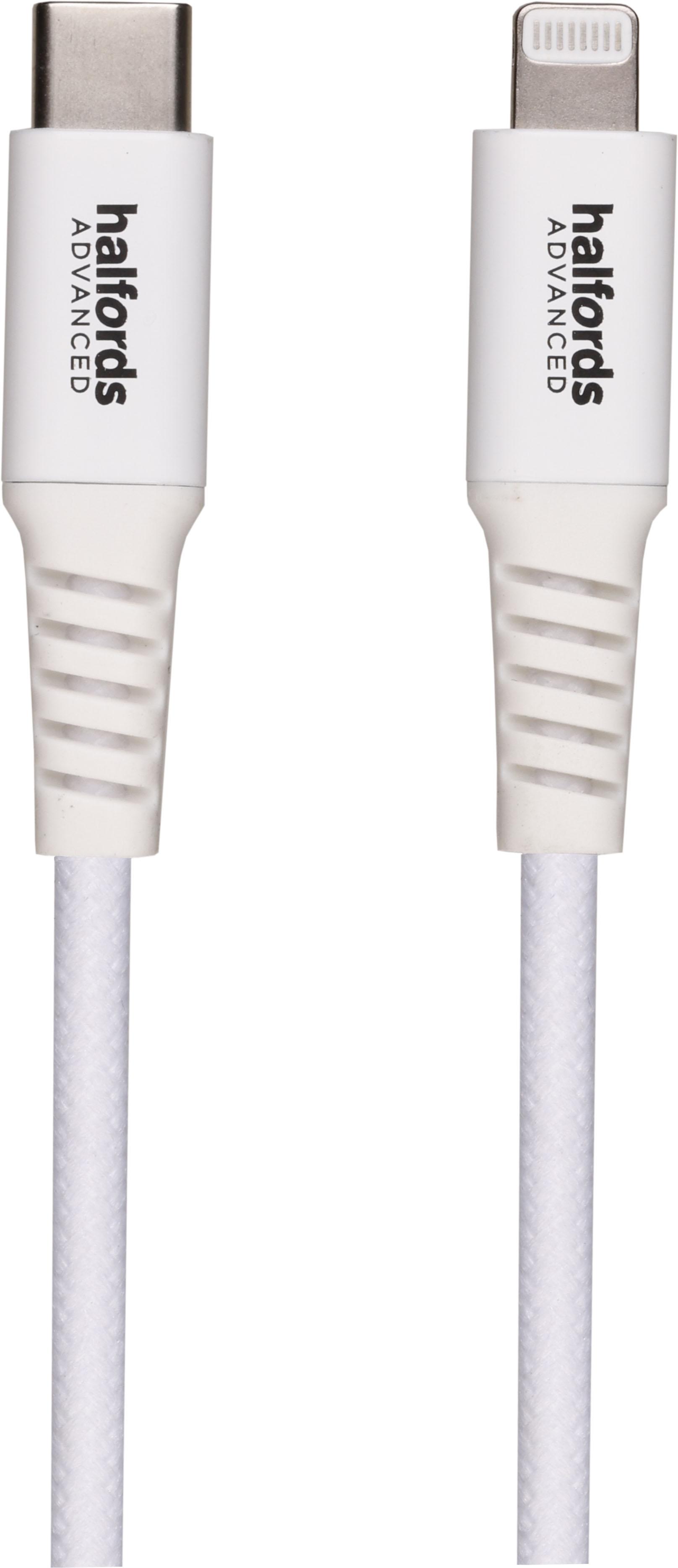 Halfords USB-C to Lightning 1.2m White