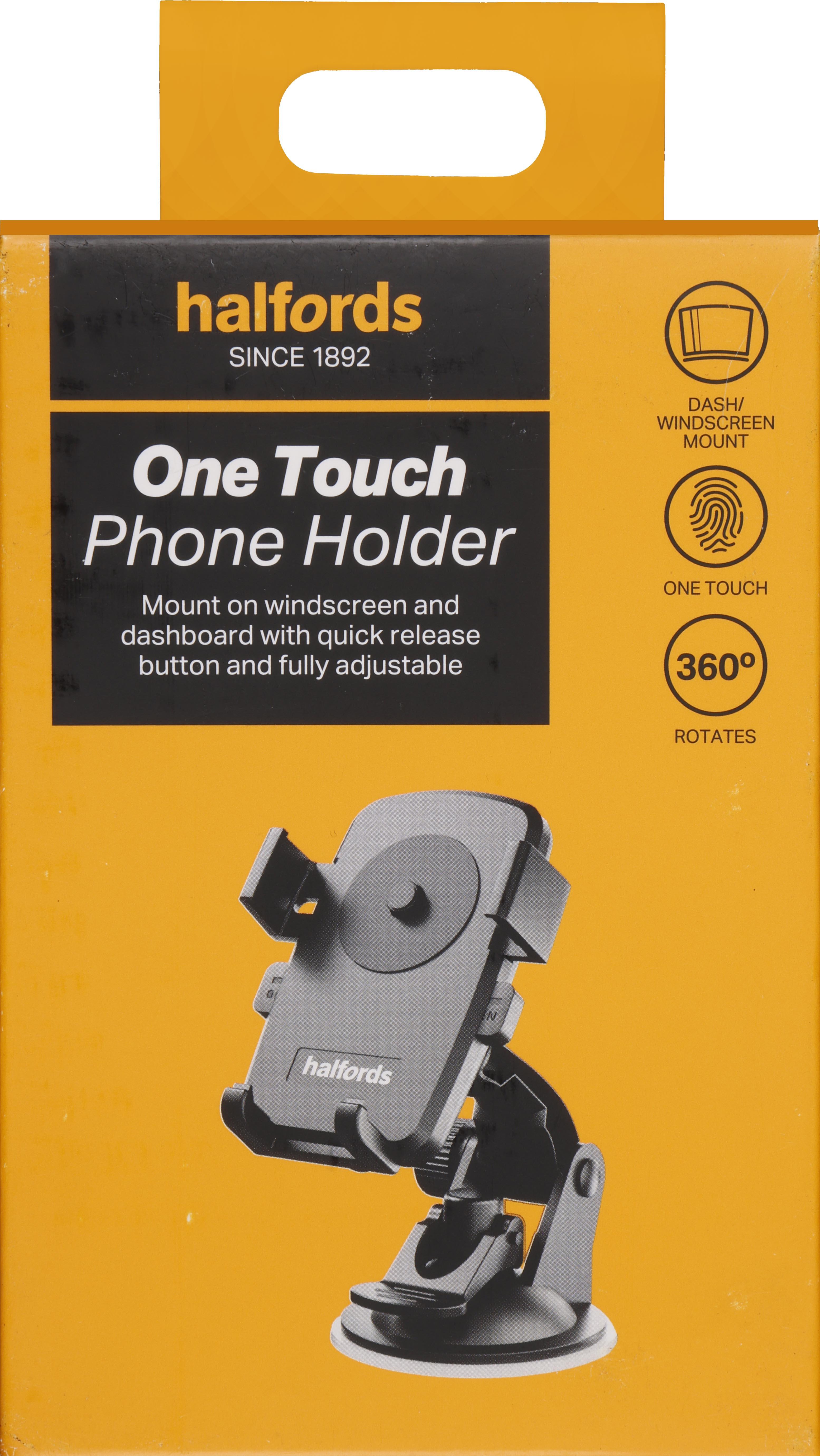 Halfords Core One Touch Windscreen and Dash Phone Holder