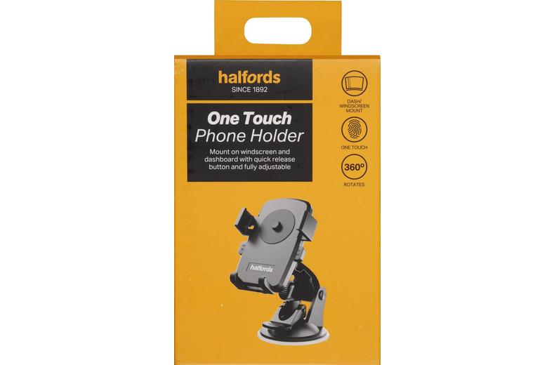 Halfords Core One Touch Windscreen and Dash Phone Holder Halfords Core One Touch Windscreen and Dash Phone Holder