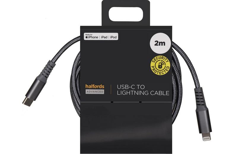 Halfords USB -C to Lightning 2m Charcoal Halfords USB -C to Lightning 2m Charcoal