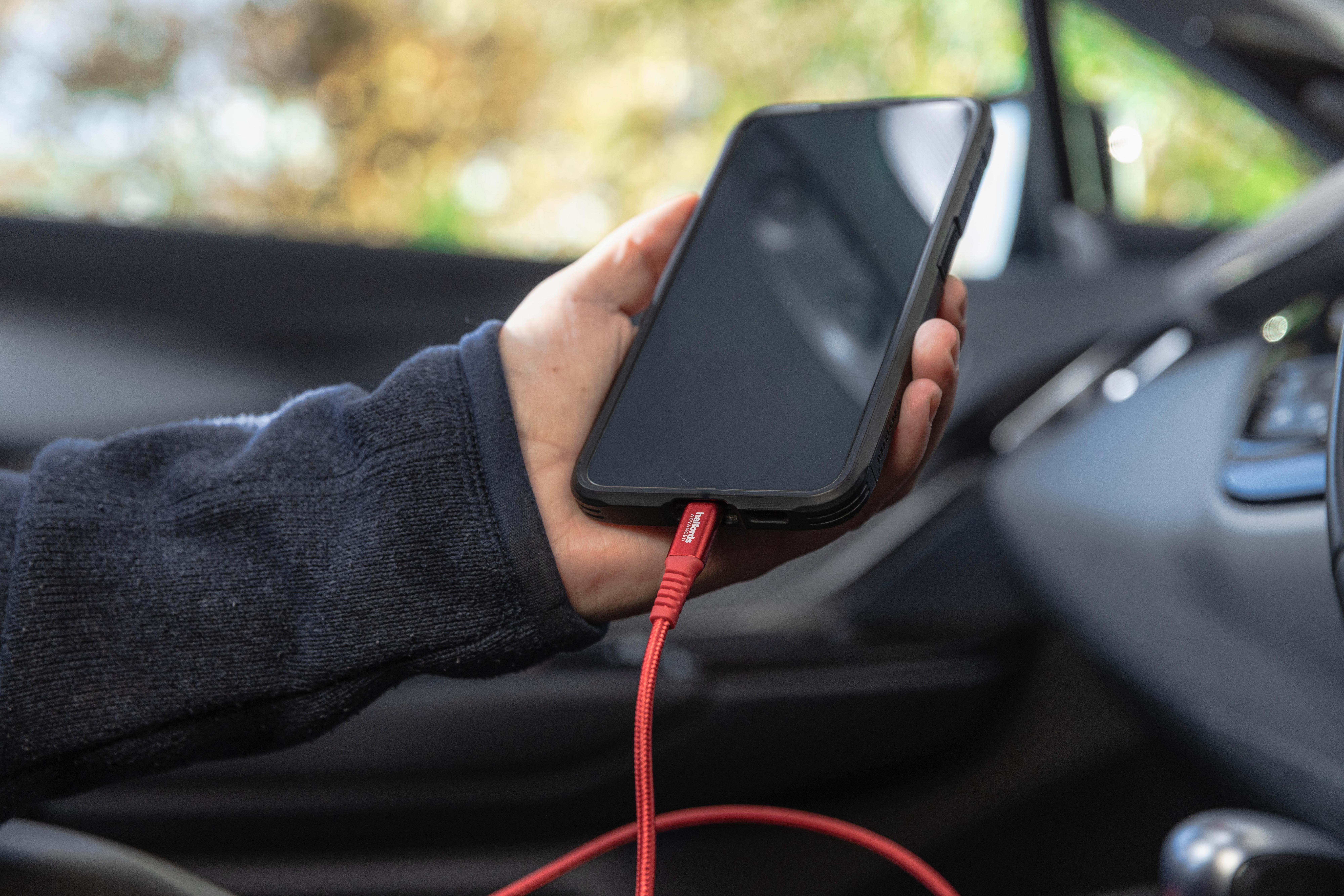 Halfords USB-A to USB-C 1.2m Red