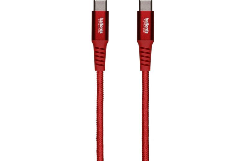 Halfords USB-C to USB-C Cable 1.2m Red Halfords USB-C to USB-C Cable 1.2m Red