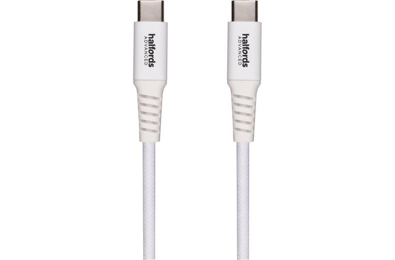 Halfords USB-C to USB-C Cable 1.2m White Halfords USB-C to USB-C Cable 1.2m White