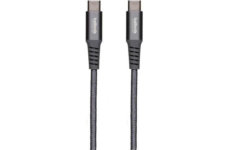 Halfords USB-C to USB-C Cable 1.2m Charcoal Halfords USB-C to USB-C Cable 1.2m Charcoal